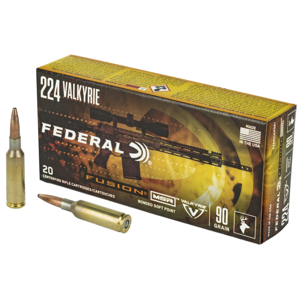 Federal Fusion 224 Valkyrie Ammo 90 grain Bonded Soft Point Case of 200 Rounds F224VLKMSR1