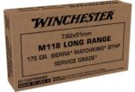 Winchester Service Grade M118 Long Range 7.62×51 Ammo 175 grain Sierra Matchking BTHP Box of 20 Rounds SGM118LRW - View 1