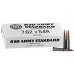 Red Army Standard 7.62x54R Ammo 148 grain FMJ Box of 20 Rounds AM3093 (Steel Case) - View 1