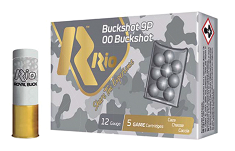 Rio Royal Buck 12 GA 2-3/4″ 1-3/16 oz 9 Pellet 00 Buck Case of 250 Rounds / Shells Buckshot Bulk Ammo RB129