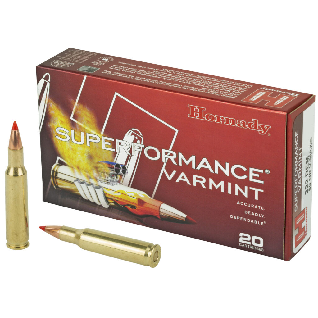 Hornady Superformance 222 Remington Ammo 50 grain V-MAX Box of 20 Rounds 8316