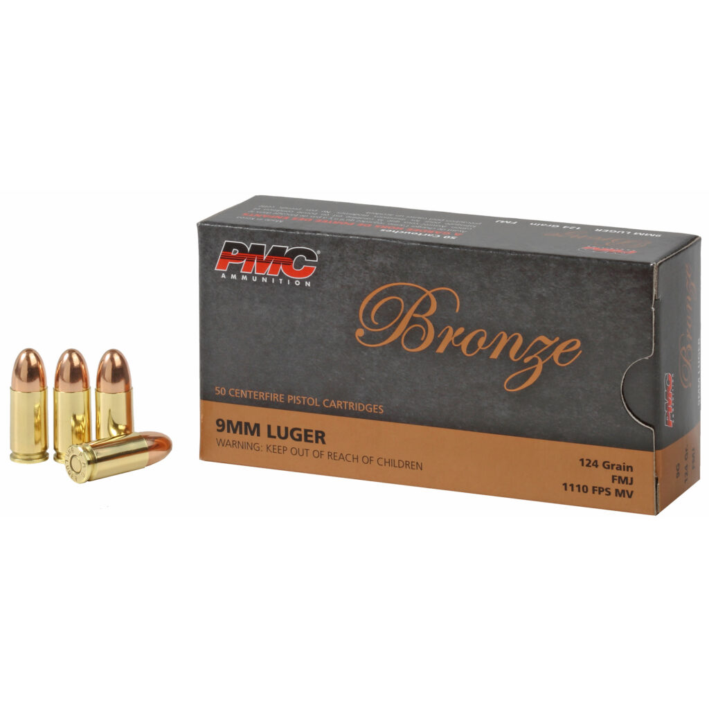 PMC Bronze 9mm Luger Ammo 124 grain FMJ Case of 1000 Rounds 9G
