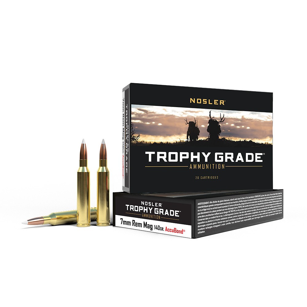 Nosler Trophy Grade 7mm Rem Mag 140 grain Accubond Case of 200 Rounds Bulk Ammo 60033