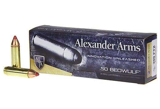 Alexander Arms 50 Beowulf Ammo 300 grain FTX Box of 20 Rounds A-B300FTXBOX