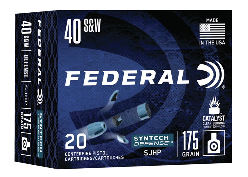 Federal Syntech Defense 40 S&W Ammo 175 grain Total Synthetic Jacket Hollow Point Case of 200 Rounds Bulk Ammo S40SJT1