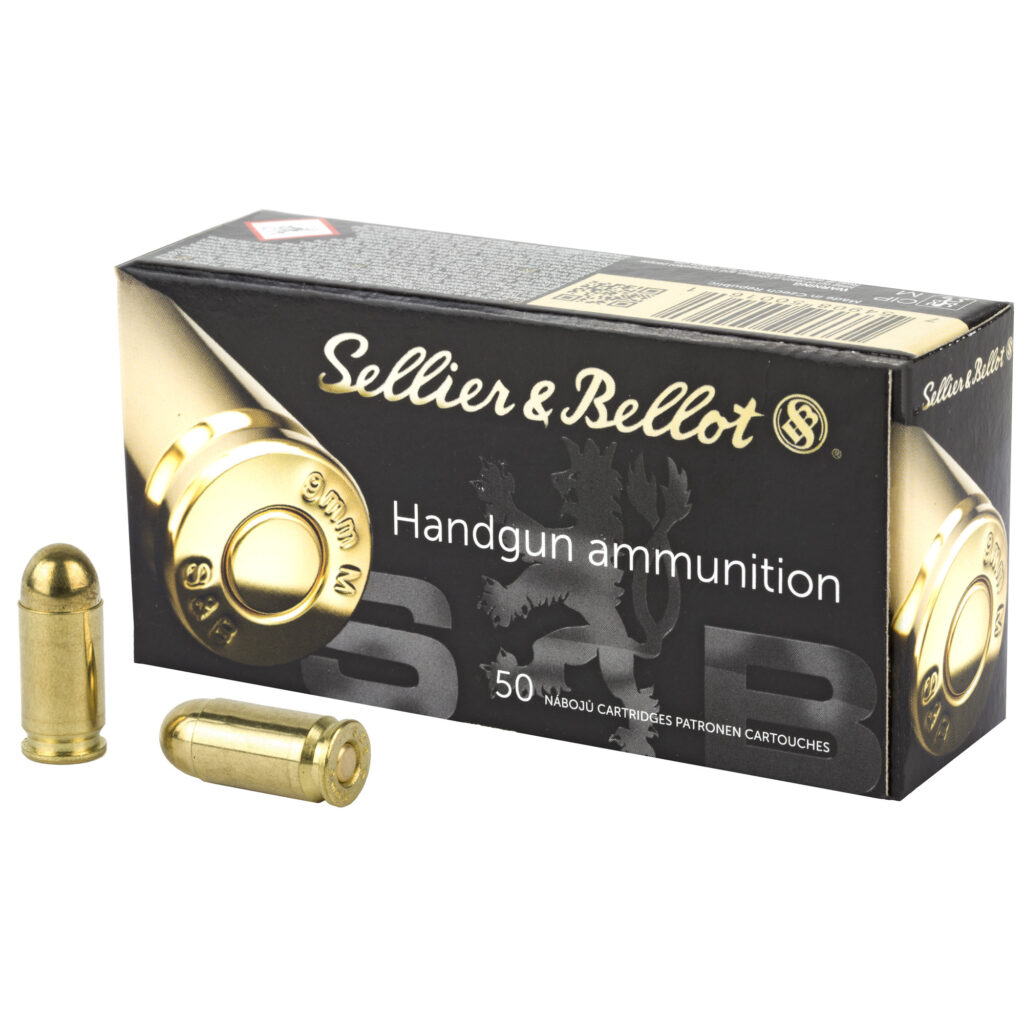 Sellier & Bellot 9mm Makarov Ammo 95 grain FMJ Box of 50 Rounds SB9MAK