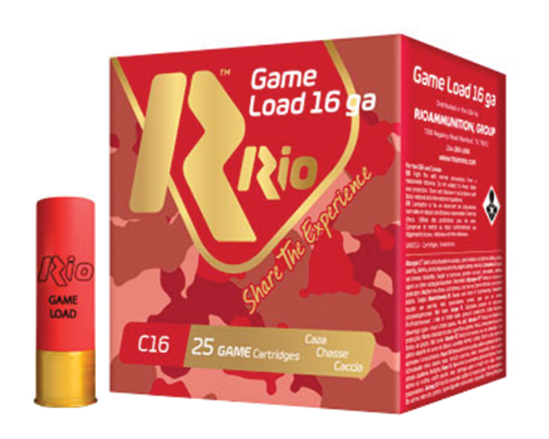 Rio Game Load 16 GA 2-3/4″ 1 oz #8 Shot Case of 250 Rounds / Shells Bulk Ammo RC168