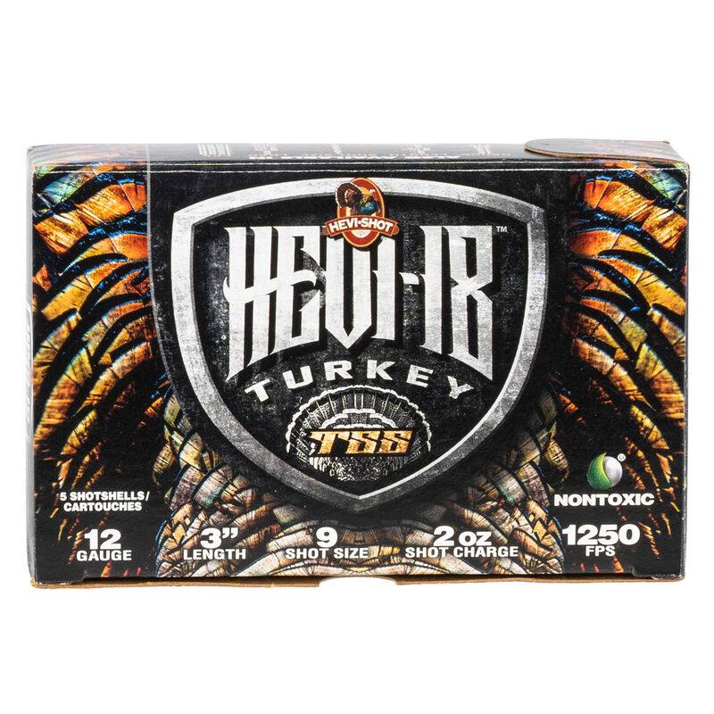 Hevi-Shot Hevi-18 TSS Turkey 12 GA Ammo 3″ 2 oz #9 Shot Tungsten Lead Free Case of 50 Rounds / Shells Bulk 04009