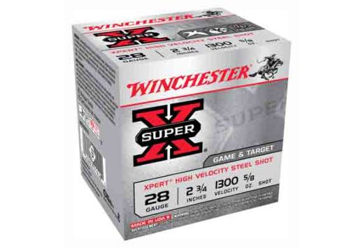 Winchester Super X Game & Target 28 GA Ammo 2-3/4″ 5/8 oz #7 Steel Shot Case of 250 Rounds / Shells Bulk WE28GT7
