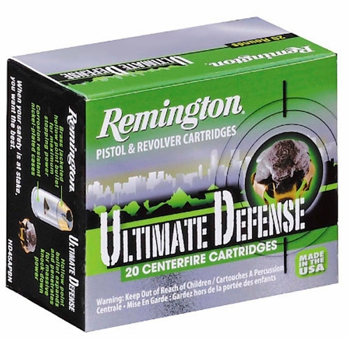 Remington Ultimate Defense Full Size Handgun 9mm Luger Ammo 124 grain Golden Saber BJHP Box of 20 Rounds HD9MMBN