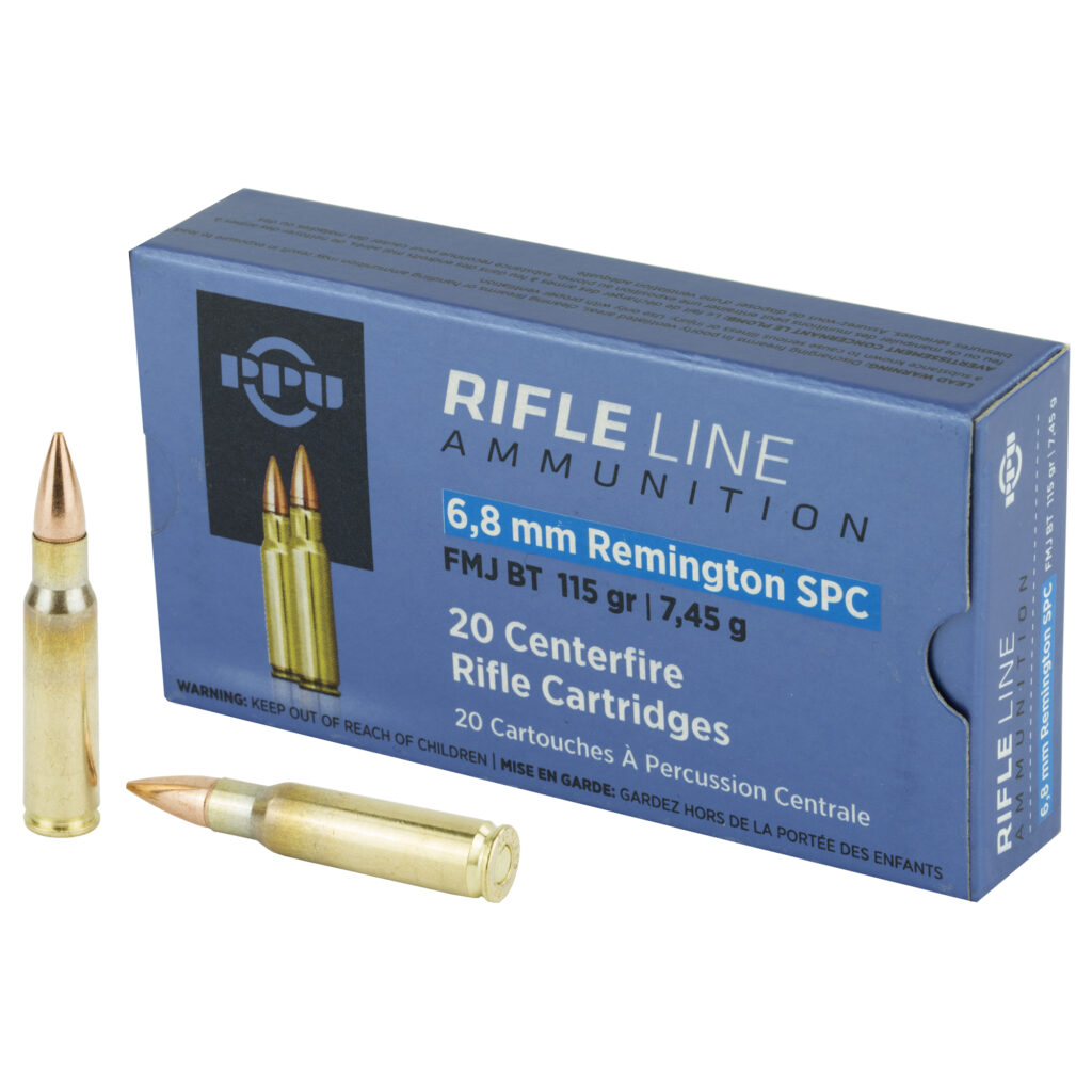 Prvi Partizan PPU Rifle Line 6.8 Rem SPC Ammo 115 grain FMJ BT Box of 20 Rounds PP68F