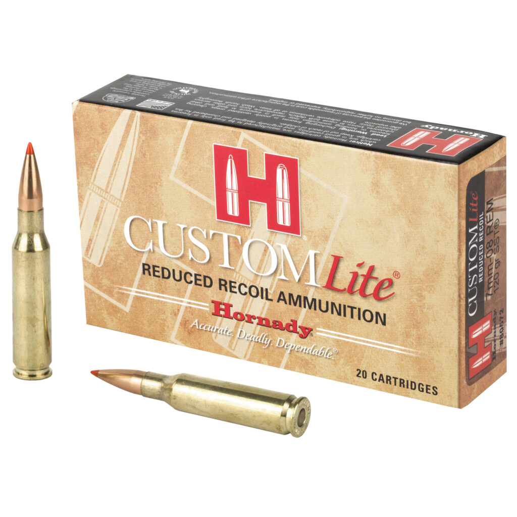 Hornady Custom Lite 7mm-08 Ammo 120 grain SST Box of 20 Rounds 80572