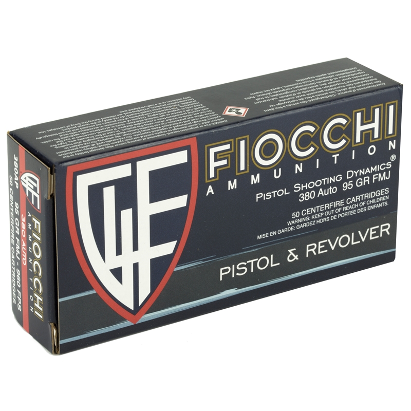Fiocchi Range Dynamics 380 Auto Ammo 95 grain FMJ Case of 1000 Rounds Bulk 380ARD10