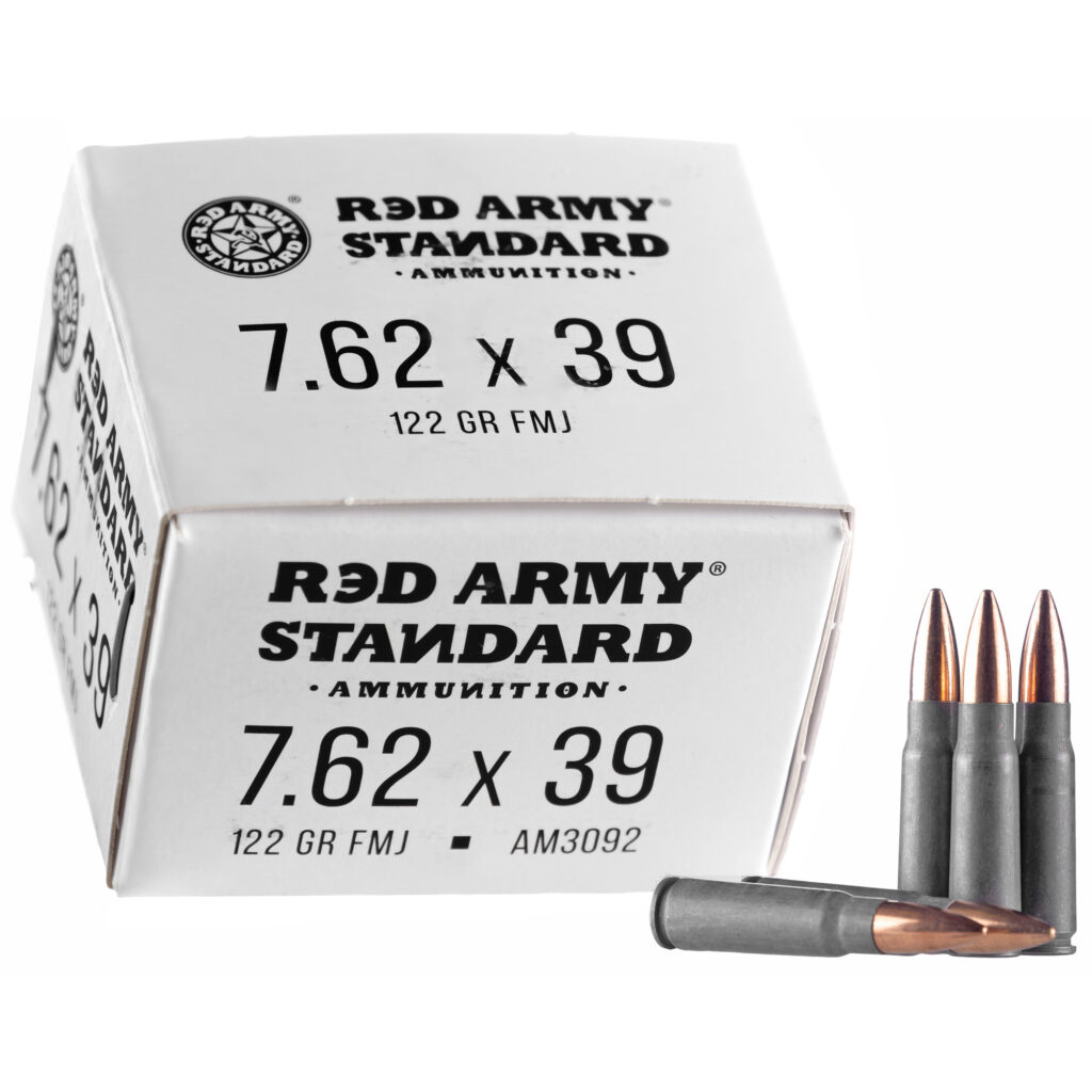 Red Army Standard 7.62×39 Ammo 122 grain FMJ Box of 20 Rounds AM3092 (Steel Case)