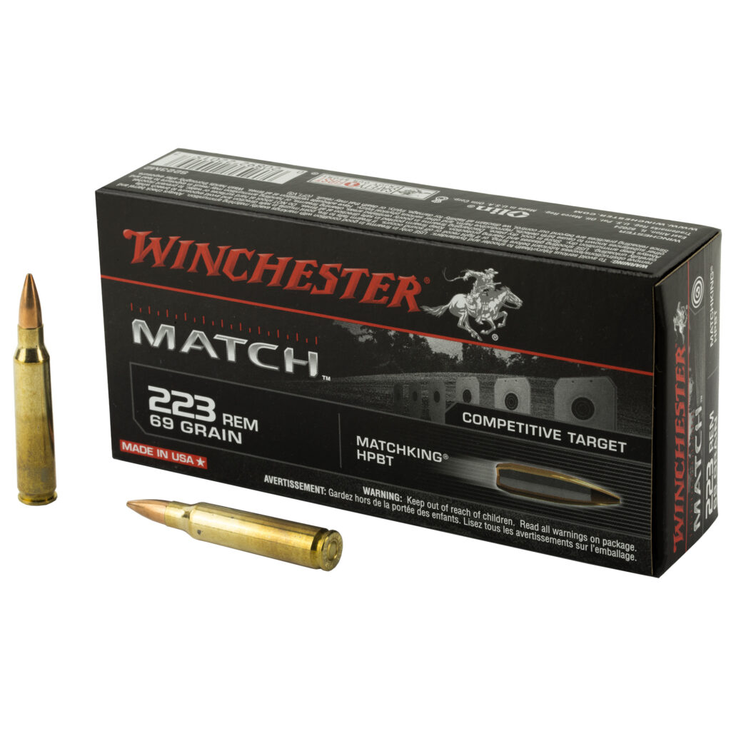 Winchester Match 223 Remington Ammo 69 grain Sierra Matchking HPBT Case of 200 Rounds Bulk S223M2