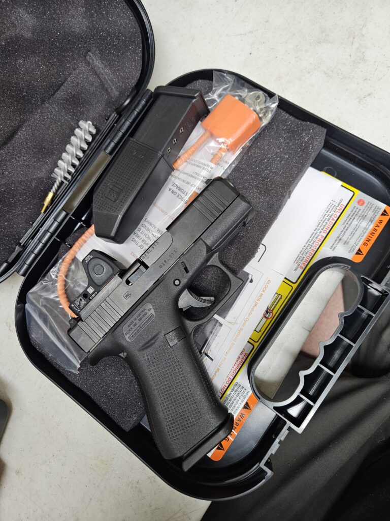 Glock 43X 9mm MOS – Slimline, Fixed Sights, 2×10-rd Mags, Factory Case (Black)