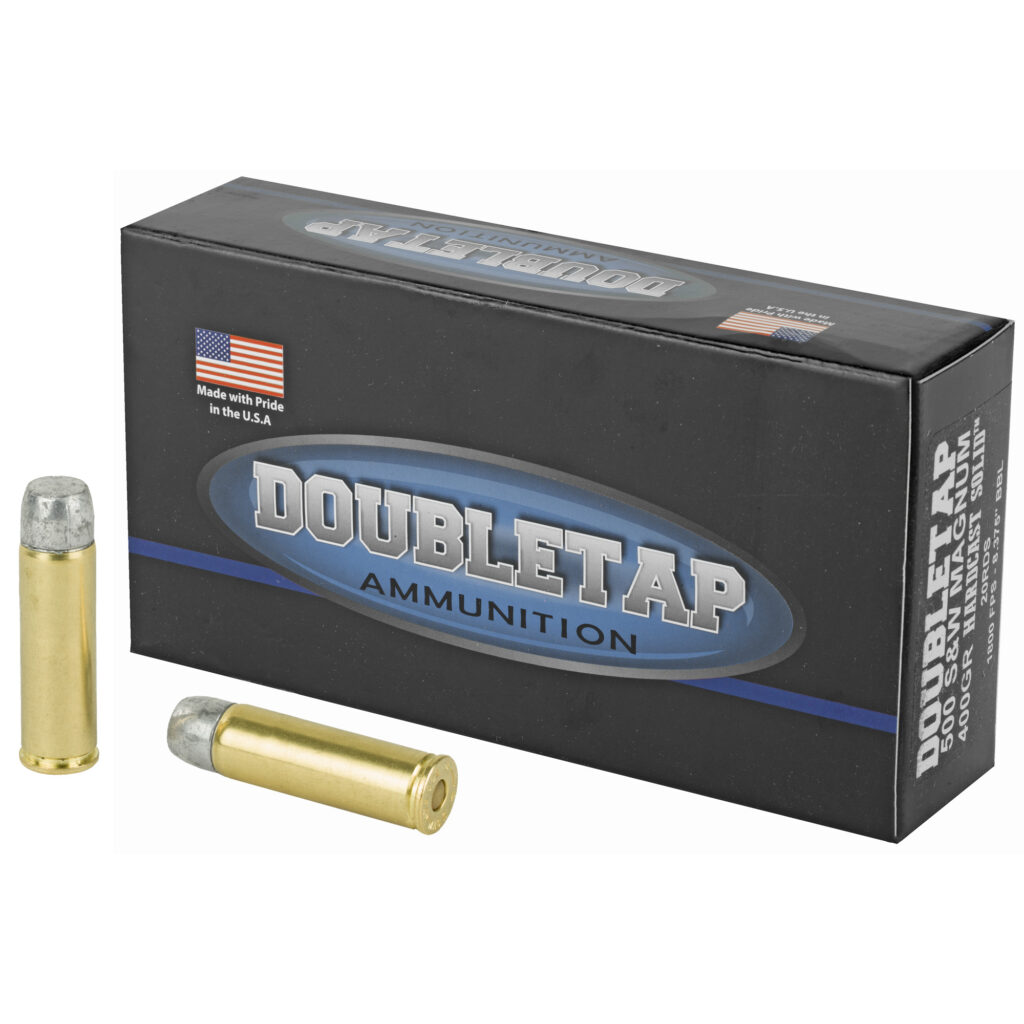 DoubleTap 500 S&W Magnum 400 grain Hardcast Flat Nose Box of 20 Rounds 500400HC