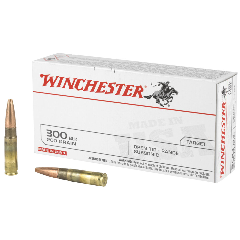 Winchester USA 300 Blackout Ammo 200 grain Subsonic Open Tip Case of 200 Rounds USA300BLKX