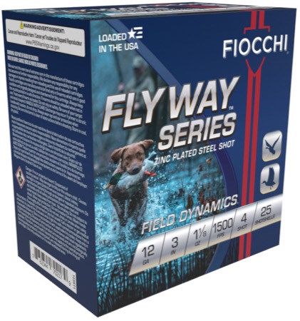 Fiocchi Flyway Series 12 GA Ammo 3″ Speed Steel 1-1/8 oz #4 Shot 1500 fps Case of 250 Rounds / Shells Bulk 123ST4