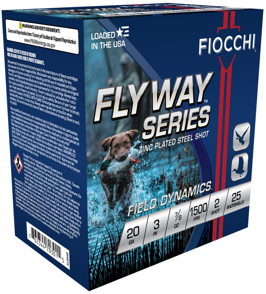Fiocchi Flyway Series 20 GA Ammo 3″ Speed Steel 7/8 oz #2 Shot 1500 fps Case of 250 Rounds / Shells Bulk 203ST2