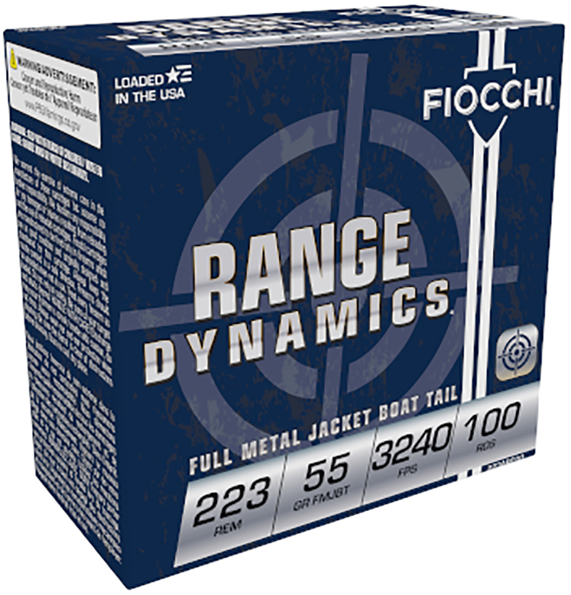 Fiocchi Range Dynamics 223 Remington Ammo 55 grain FMJ Case of 1000 Rounds Bulk 223ARD10