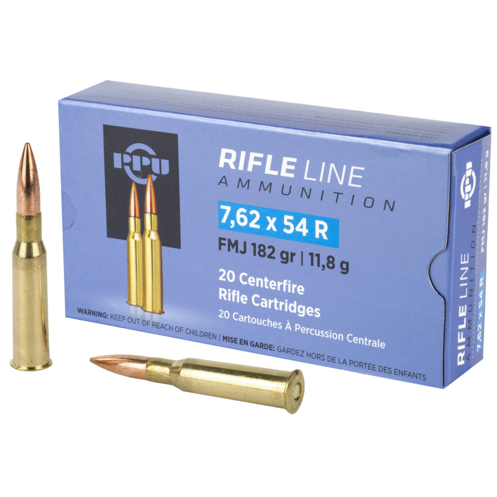 Prvi Partizan PPU Rifle Line 7.62x54R Ammo 182 grain FMJ BT Case of 200 Rounds Bulk PP76254F (Brass Case)