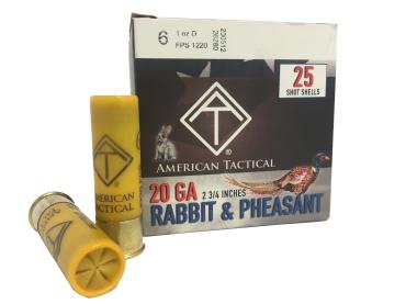 American Tactical ATI Rabbit & Pheasant 20 GA Ammo 2-3/4″ 1 oz #6 Shot Case of 250 Rounds / Shells Bulk ATIACL20G6C