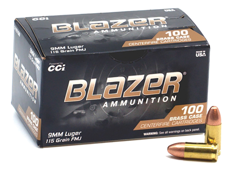 CCI Blazer 9mm Luger Ammo 115 grain FMJ Case of 500 Rounds Bulk 51991BB