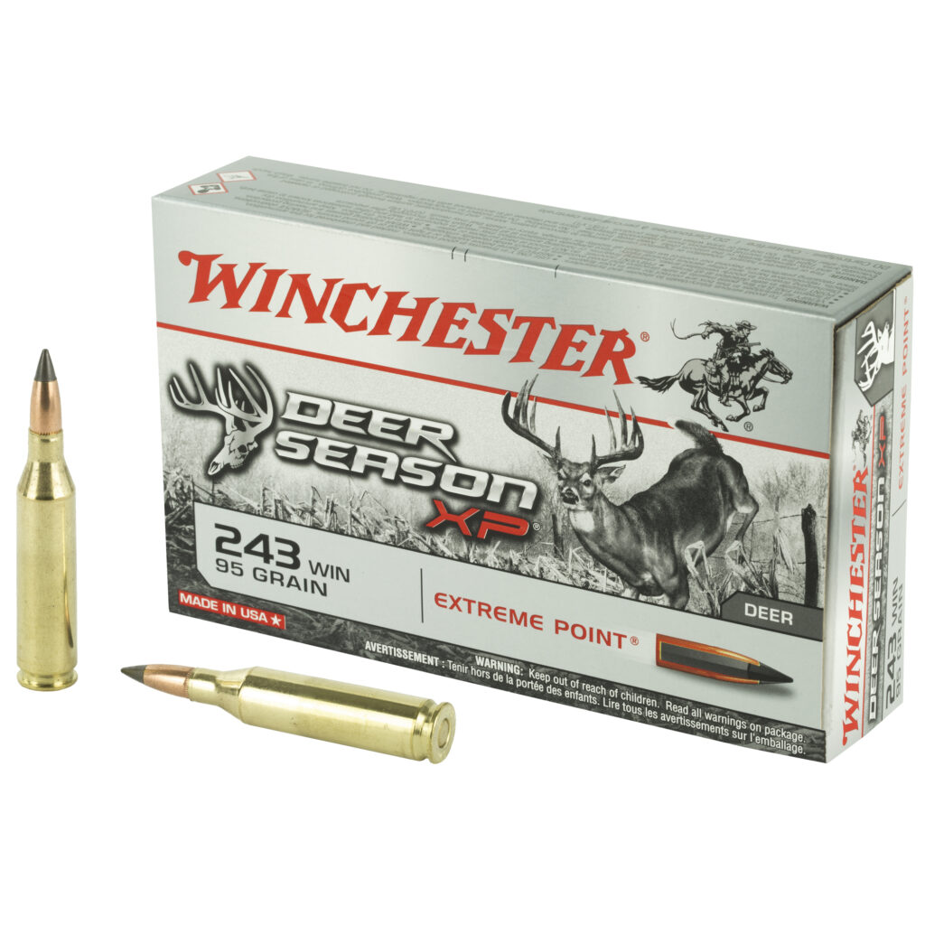 Winchester Deer Season XP 243 Win Ammo 95 grain Extreme Point Case of 200 Rounds Bulk X243DS
