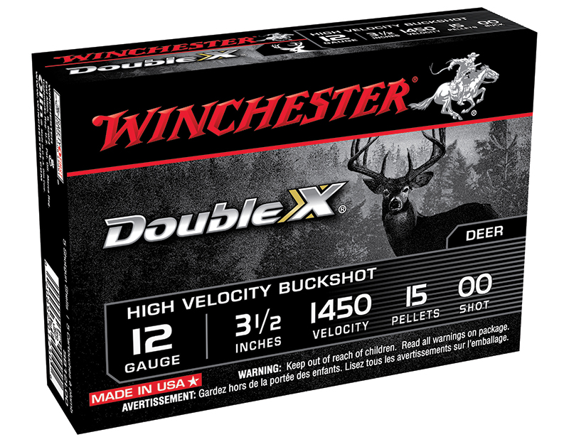 Winchester Double X 12 GA Ammo 3-1/2″ 15 Pellet 00 Buckshot Box of 5 Rounds / Shells SB12L00