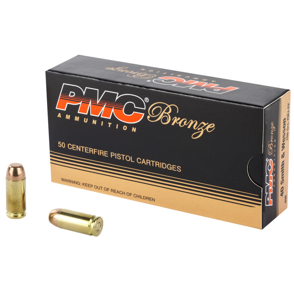 PMC Bronze 40 S&W Ammo 180 grain FMJ Flat Point Case of 1000 Rounds Bulk 40E