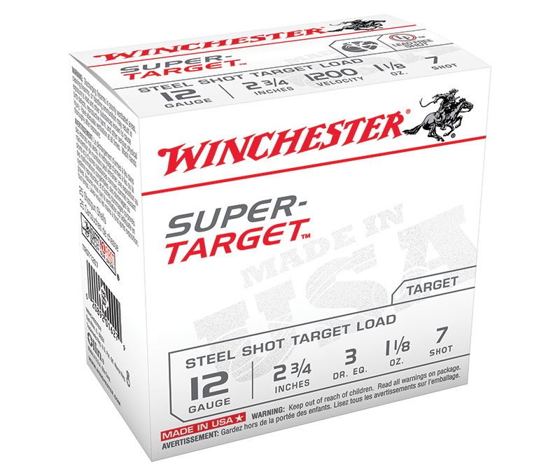 Winchester Super Target 12 GA Ammo 2-3/4″ 1-1/8 oz #7 Steel Shot Case of 250 Rounds / Shells Bulk TRGT12S7