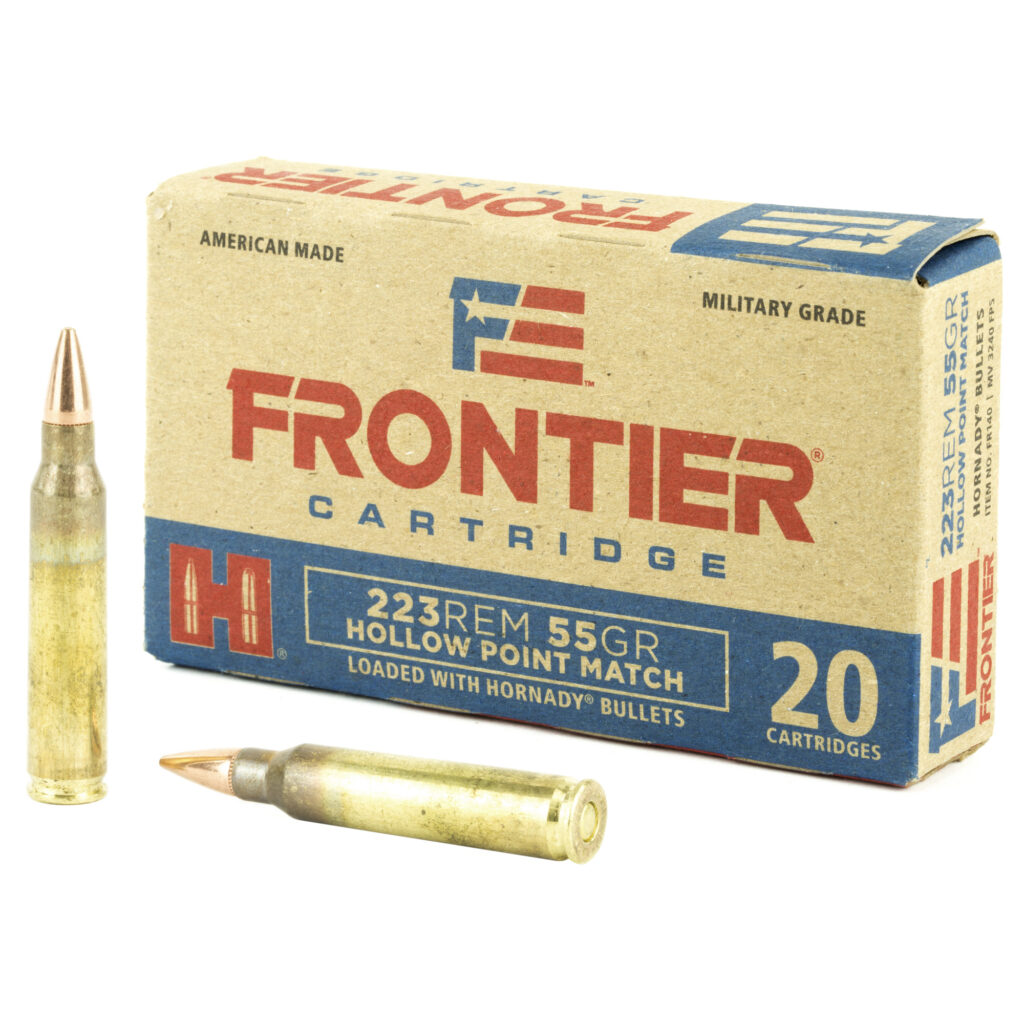 Hornady Frontier 223 Remington Ammo 55 grain Match Hollow Point Case of 500 Rounds Bulk FR140