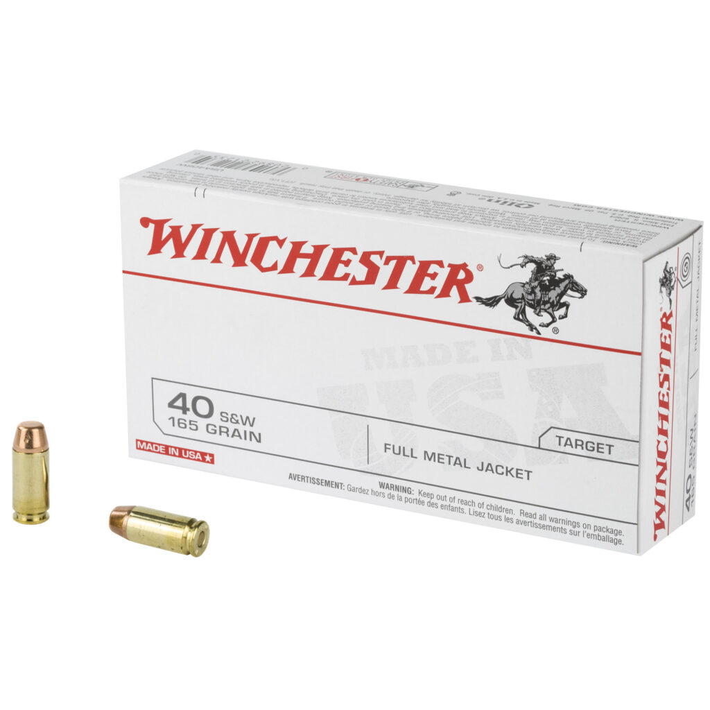 Winchester USA 40 S&W Ammo 165 grain FMJ Case of 500 Rounds Bulk USA40SW