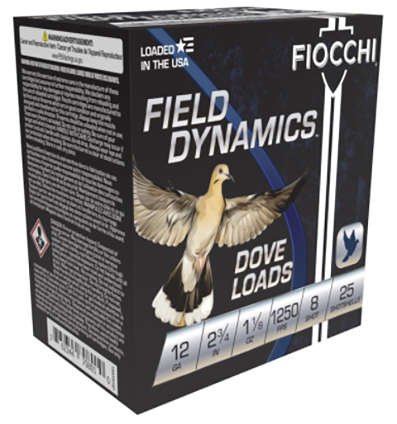 Fiocchi Field Dynamics 12 GA Ammo 2-3/4″ 1-1/8 oz #8 Lead Shot Case of 250 Rounds / Shells Bulk 12GTX188