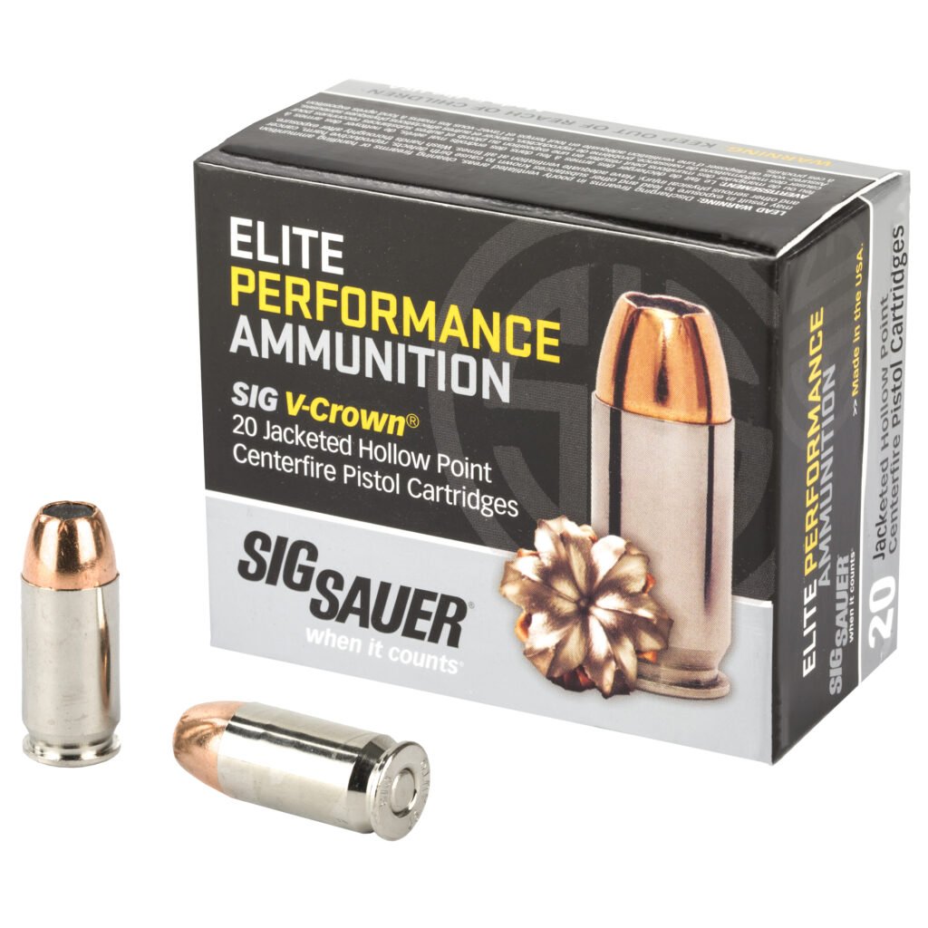 Sig Sauer Elite Performance 45 Auto / ACP Ammo 200 grain V-Crown JHP Box of 50 Rounds E45AP1-50
