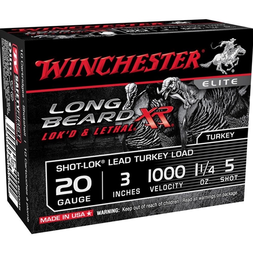 Winchester Longbeard XR 20 GA Ammo 3″ 1-1/4 oz #5 Shot Case of 100 Rounds STLB2035