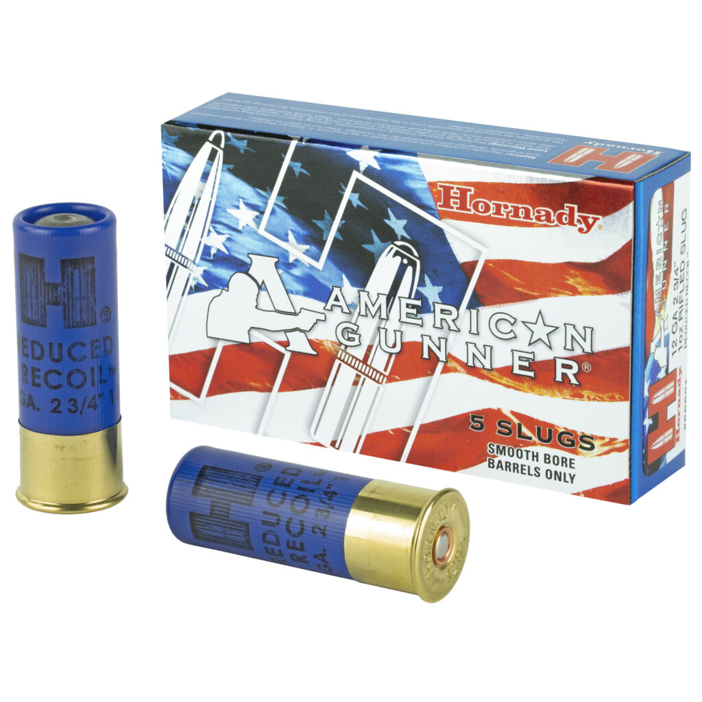 Hornady American Gunner 12 GA Ammo 2-3/4″ 1 oz Rifled Slug Case of 100 Rounds / Shells Bulk 86231