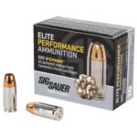 Sig Sauer Elite Performance 9mm Luger Ammo 124 grain V-Crown JHP Box of 20 Rounds E9MMA2-20 – Online Only - View 1