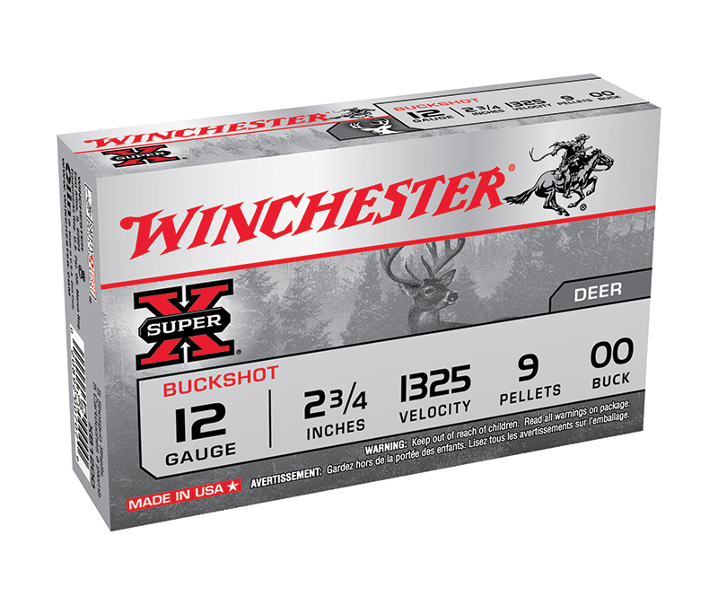 Winchester Super-X 12 GA Ammo 2-3/4″ 00 Buck 9 Pellet Case of 250 Rounds XB1200