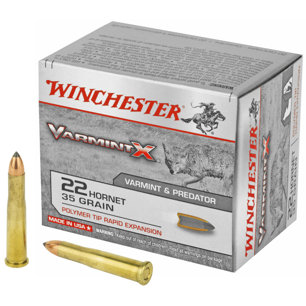Winchester Varmint X 22 Hornet Ammo 35 grain Polymer Tip Case of 200 Rounds Bulk X22P