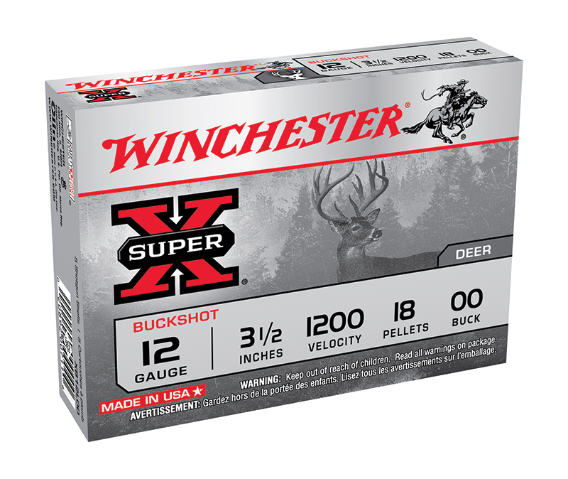 Winchester Super-X 12 GA Ammo 3-1/2″ 00 Buckshot 18 Pellet Case of 250 Rounds / Shells Bulk XB12L00