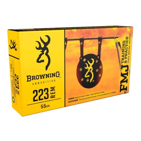 Browning Training & Practice 223 Remington Ammo 55 grain FMJ Case of 1000 Rounds B192802231