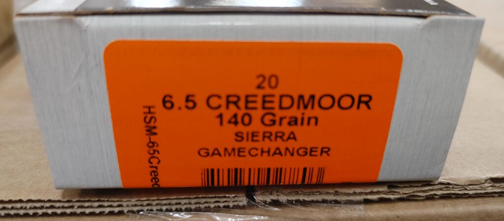 HSM Tipping Point 6.5 Creedmoor Ammo 140 grain Sierra GameChanger Tipped Box of 20 Rounds HSM-65CREEDMOOR-7-N