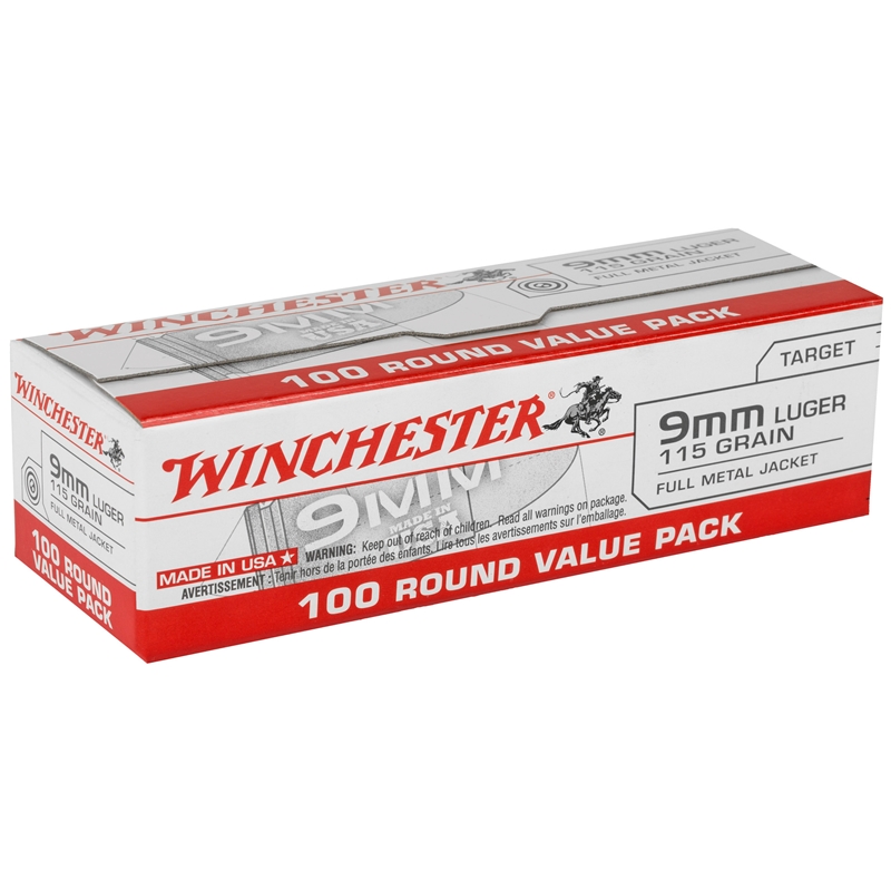 Winchester USA 9mm Luger Ammo 115 grain FMJ Case of 1000 Rounds USA9MMVP