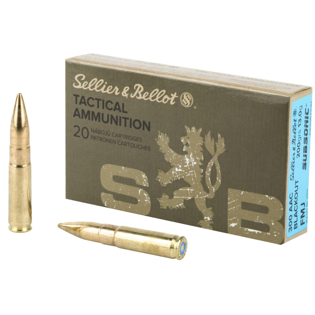 Sellier & Bellot Subsonic 300 Blackout Ammo 200 grain FMJ Case of 1000 Rounds SB300BLKSUBA