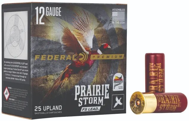Federal Premium Prairie Storm 12 GA Ammo 2-3/4″ 1-1/4 oz #4 FS Lead Shot Case of 250 Rounds / Shells PFX154FS4