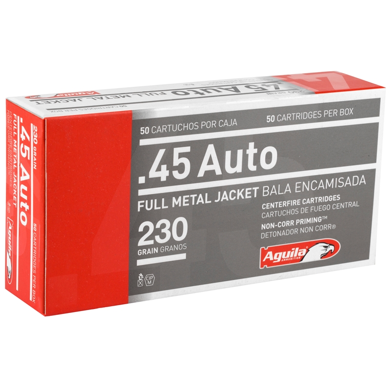 Aguila 45 Auto / ACP Ammo 230 grain FMJ Case of 1000 Rounds Bulk 1E452110