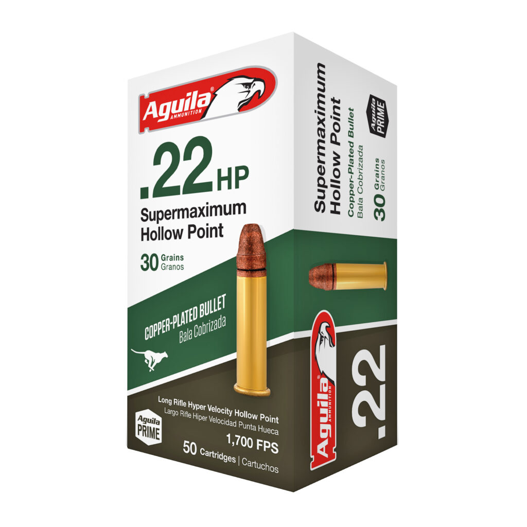 Aguila Super Maximum 22 LR Ammo 30 grain Plated Hollow Point Case of 1000 Rounds Bulk 1B220297