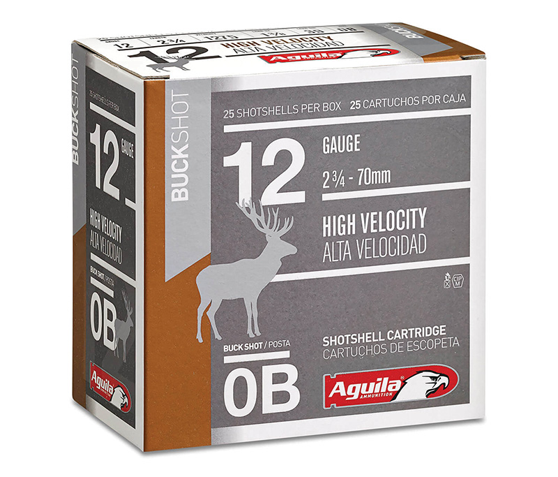 Aguila 12 GA Ammo 2-3/4″ 1-3/8 oz #0 Buck Case of 250 Rounds / Shells Bulk 1C1200BA